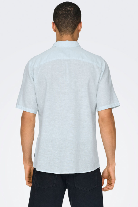 ONLY & SONS Caiden SS Linen Hemd Cashmere Blue