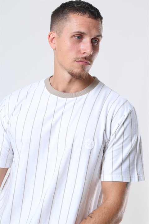 WoodBird Drek Stripe T-Hemd White/Ecru/Kit