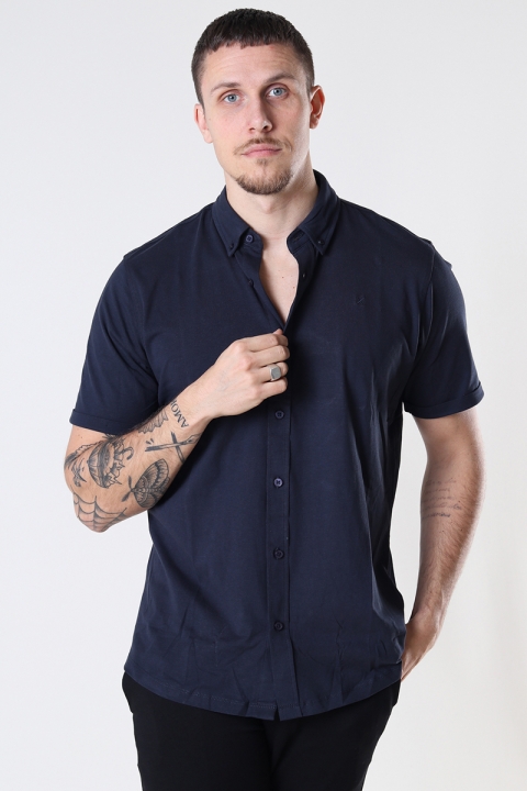 Clean Cut Copenhagen Hudson SOLID Stretch Hemd S/S Navy