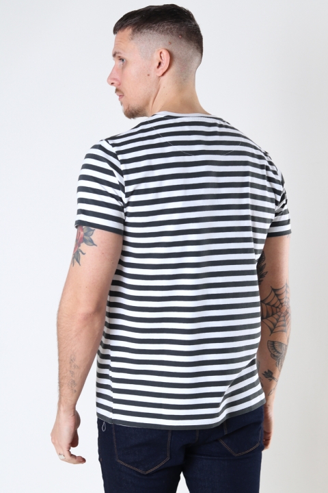 Clean Cut Copenhagen Basic Organic striped tee SS Bottle Green