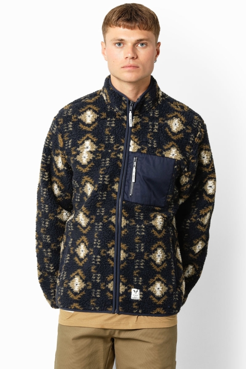 Fat Moose Hugh Fleece Inka Jacket Dark Navy Inka