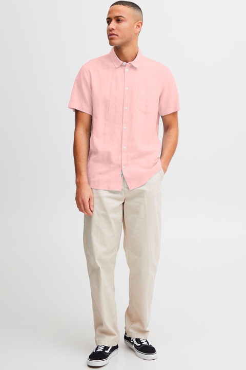 Solid Allan SS Linen Hemd Powder Pink