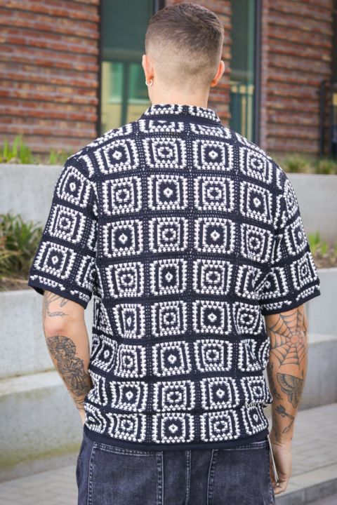ONLY & SONS Bart Relax SS Knit Hemd Black