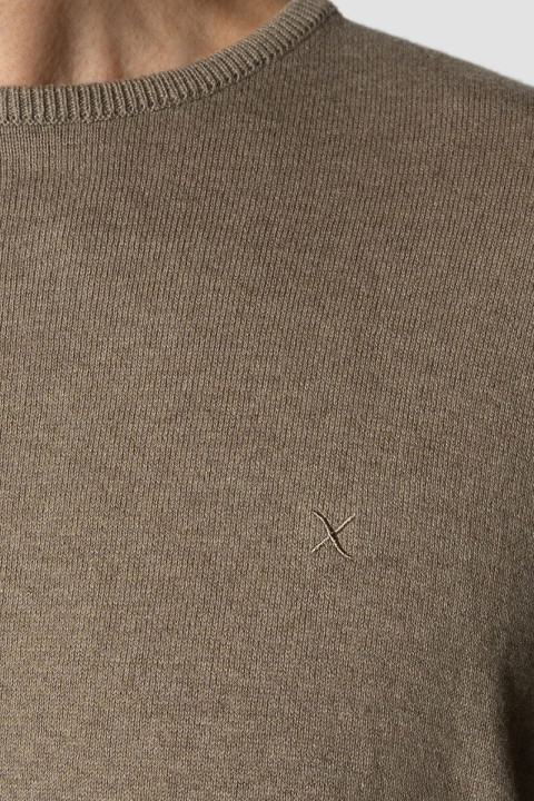 Clean Cut Copenhagen Claude crewneck knit Dark beige melange