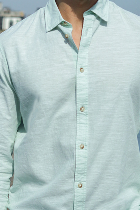 Jack & Jones Summer Hemd LS Iceberg Green