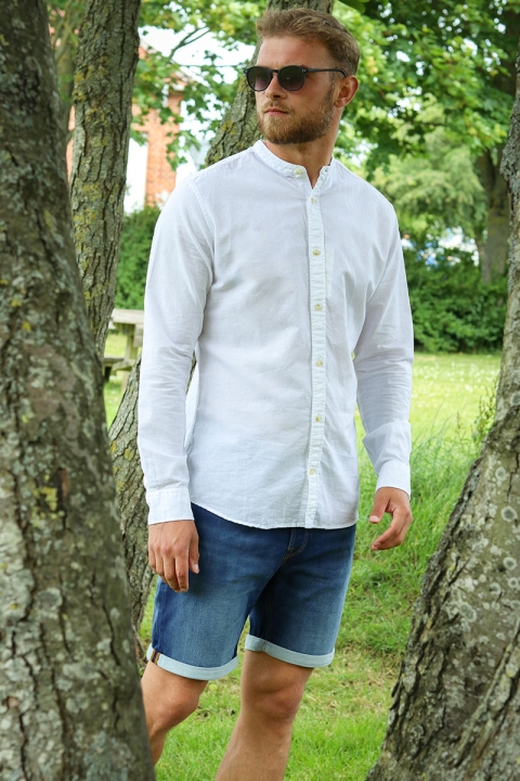 Jack & Jones SUMMER LINEN BAND Hemd L/S White