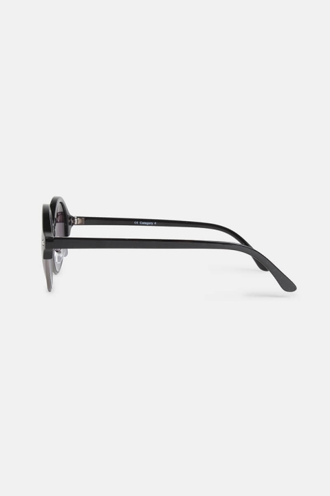 Fashion Rund Sonnenbrille Blank Sort/Gun
