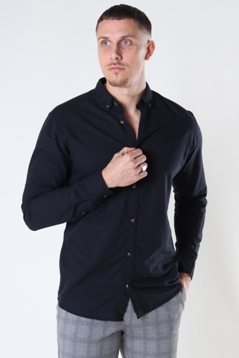 Jack & Jones Summer Linen Hemd LS Black