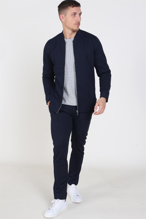 Clean Cut Milano Pinstripe Jacke Navy