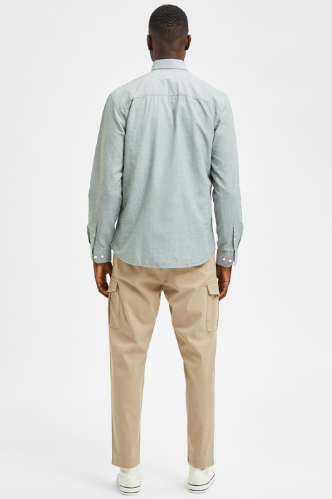 Selected SLHSLIMNEW-LINEN Hemd LS W NOOS Desert Sage