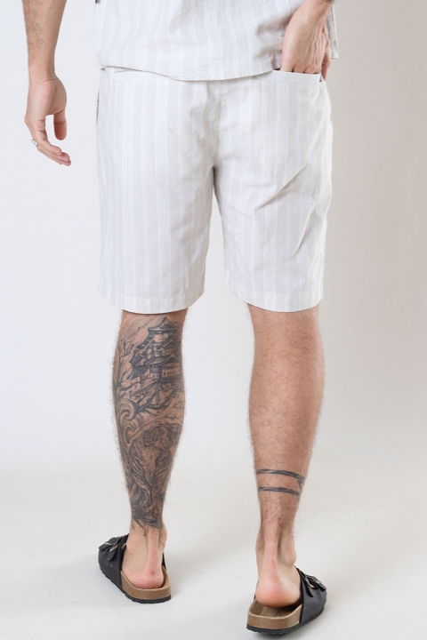 Kronstadt Chill Linen Stripe 02 Shorts Sand