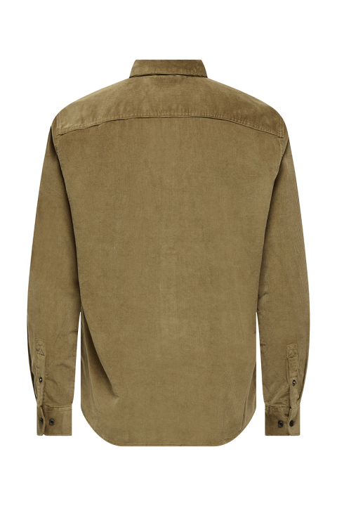 ONLY & SONS Michael Regular Fit Stretch Cord Hemd LS Otter