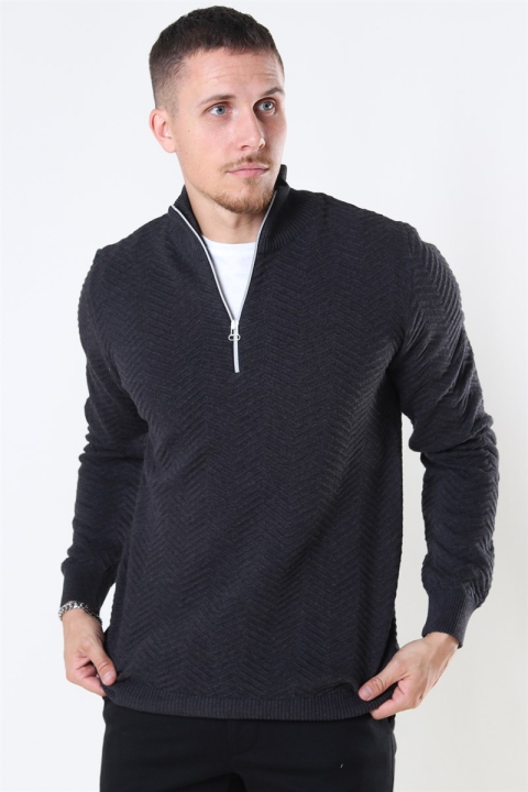 Kronstadt Carlo Half Zip Stricken Charcoal