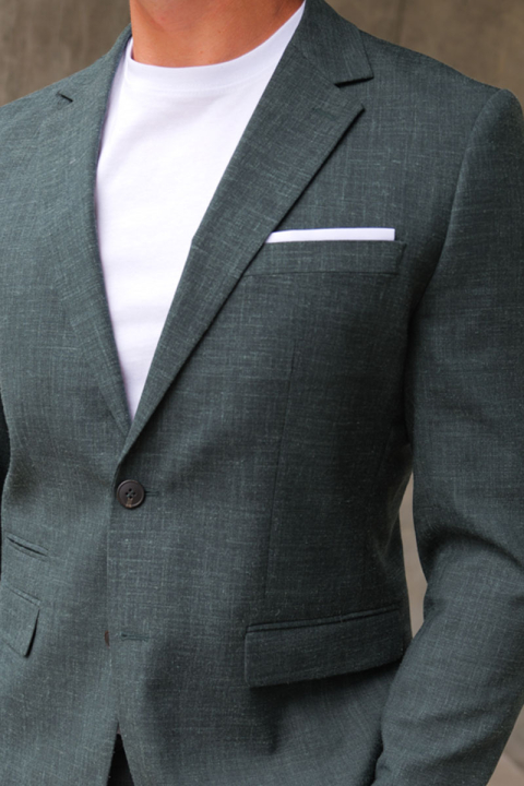 Selected Slim Oasis Linen Blazer Dark Green