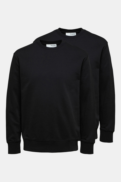 Selected SLHCALEB CREW NECK SWEAT W 2 PACK Black