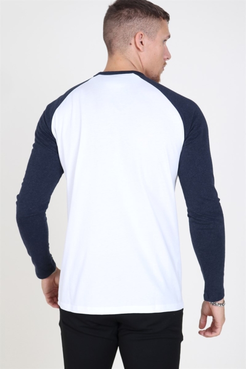 Les Deux College LS T-Hemd White/Navy