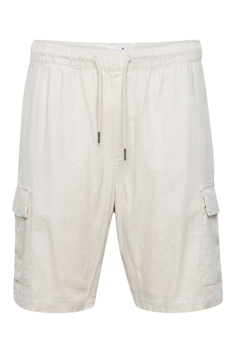 Solid Ferris Cargo Linen Shorts Oatmeal