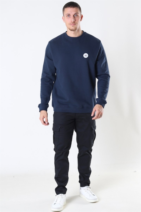 Woodbird Our Braxy Patch Crew Navy