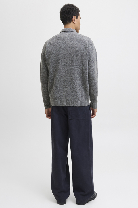 Jack & Jones Finn Knit Button Cardigan Medium Grey Melange