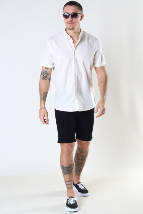 Clean Cut Copenhagen Cotton / Linnen Hemd S/S Ecru