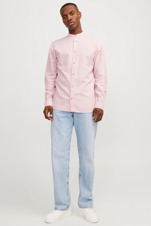 Jack & Jones Summer Band Linen Hemd LS Pink Nectar