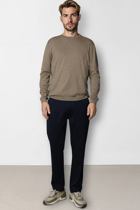 Clean Cut Copenhagen Claude crewneck knit Dark beige melange