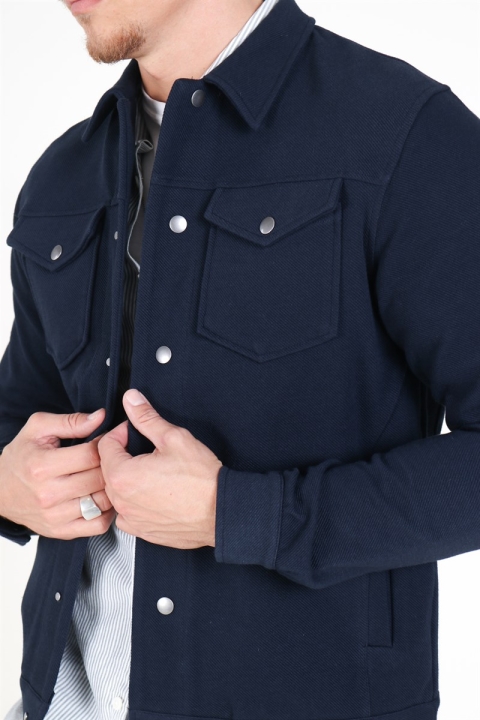 Jack & Jones Eddie Sweat Trucker Jacke Black Iris