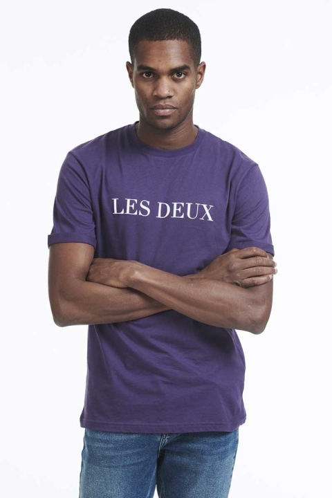 Les Deux T-Hemd Dark Purple White