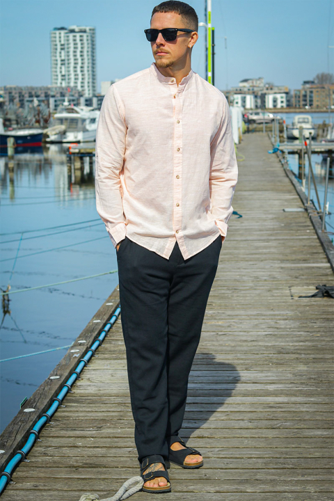 Jack & Jones Summer Band Hemd LS Peach Parfait