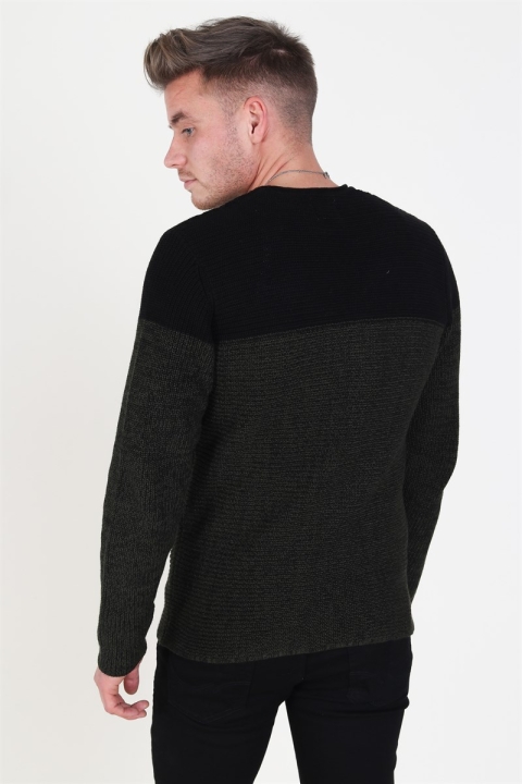 Only & Sons Sato 5 Colorblock Crew Neck Stricken Rosin