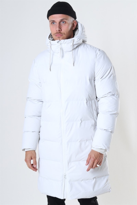 Rains Long Puffer Jacke Off White