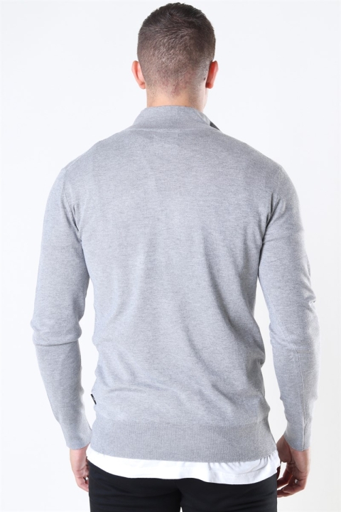 Jeff Argento Half Zip Stricken Light Grey Mix