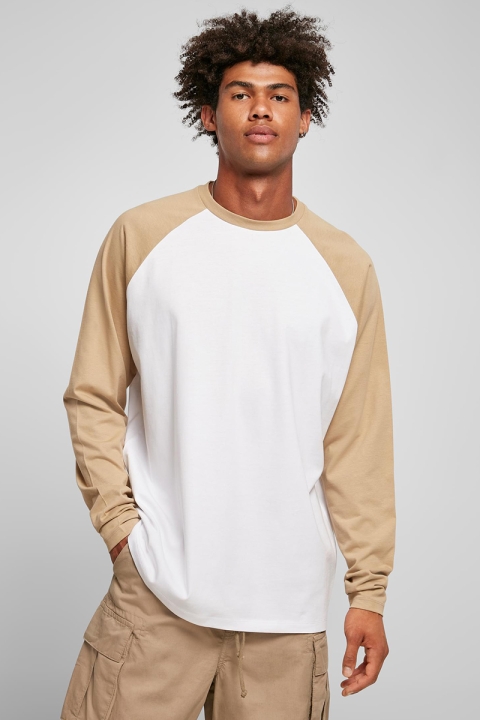 Urban Classics Organic Oversized Raglan Longsleeve White/Beige