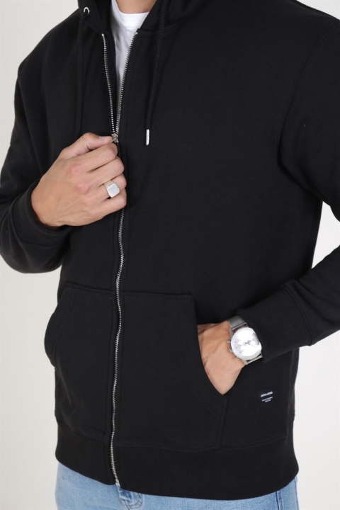 Jack & Jones Soft Sweatshirts Zip Hood Black