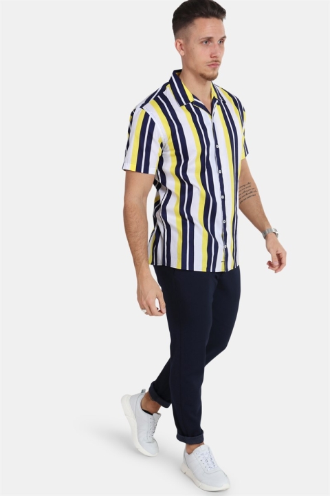 Kronstadt Cuba S/S Gr. 76 Hemd White/Yellow/Navy