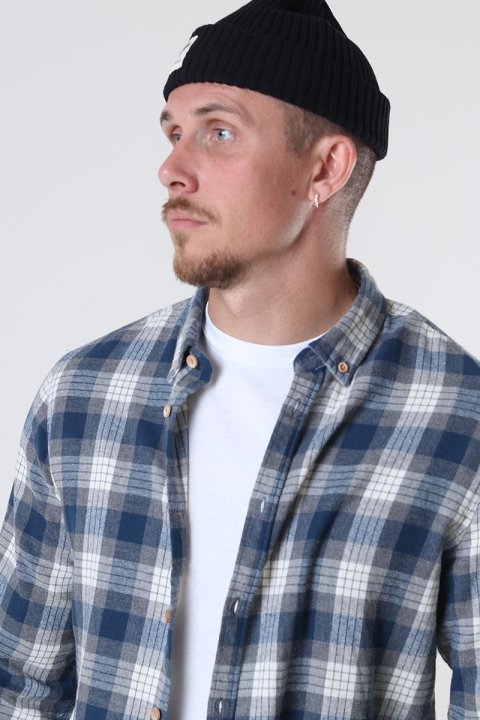 Kronstadt Dean Flannel check Hemd Grey / Blue