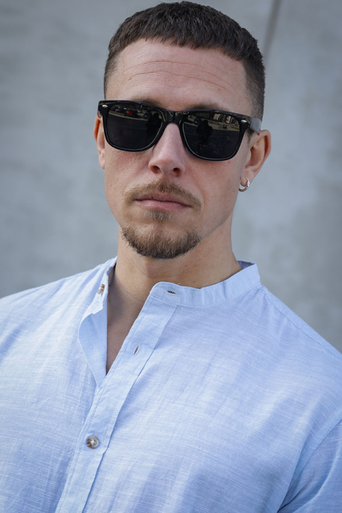 Jack & Jones Summer Band Hemd LS Chambray Blue