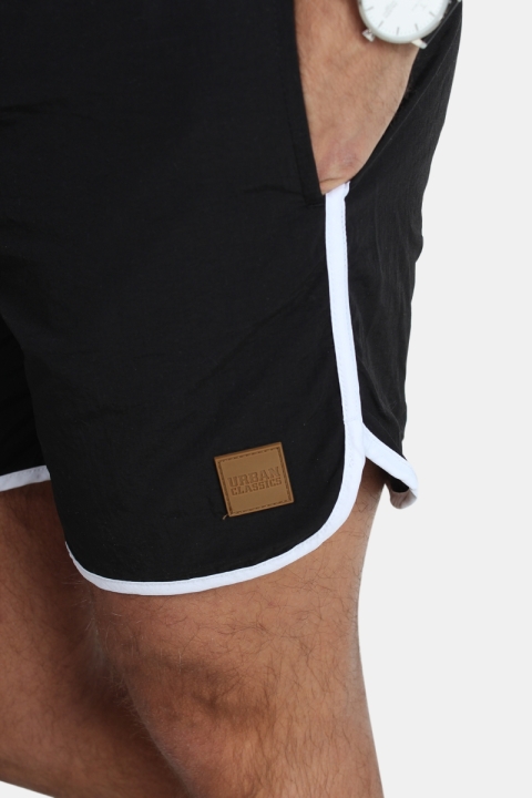 Urban Classics Retro Badehose Black/White