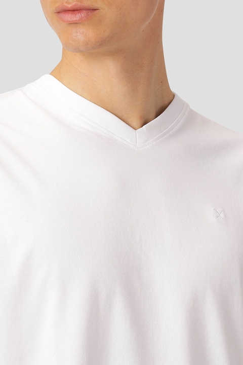 Clean Cut Copenhagen Miami Stretch V-Neck Tee SS White