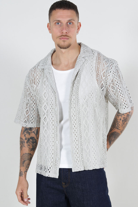 ONLY & SONS Novak Relax Resort SS Lace Hemd Moonstruck