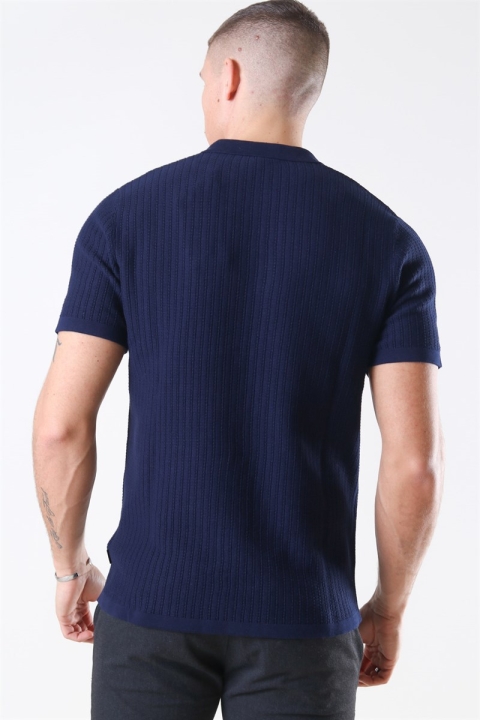 Jack & Jones Blabristol Stricken SS Polo Maritime Blue