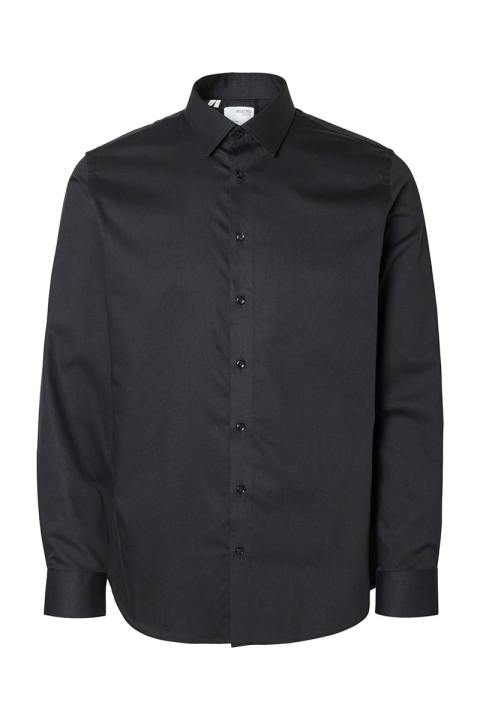 Selected Performance Stretch LS Hemd Black