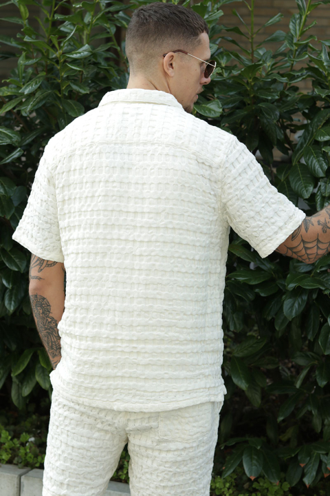 ONLY & SONS Braddock Regular SS Resort Waffle Hemd Egret
