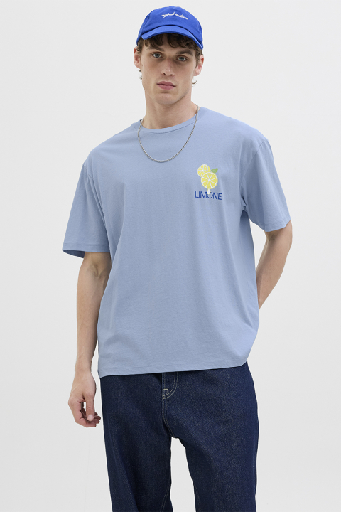 Jack & Jones Limone Relaxed Fit Tee Subdued Blue