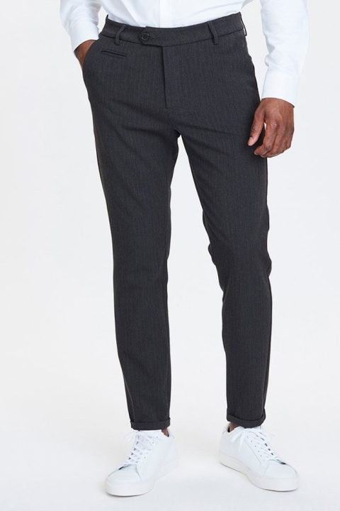 Les Deux Como Pinstripe Anzug Pants Charcoal/Olive Green