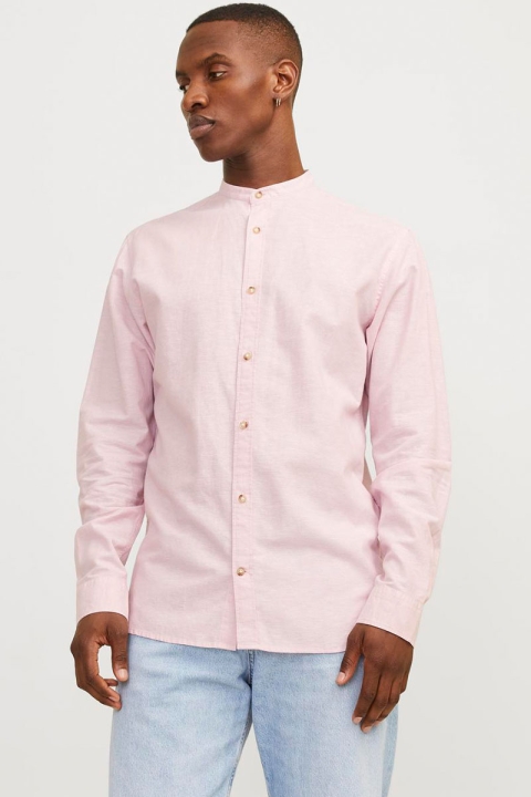 Jack & Jones Summer Band Linen Hemd LS Pink Nectar