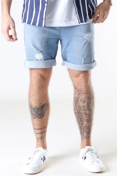 Denim Project Mr Orange Denim Shorts Light Blue Destroy