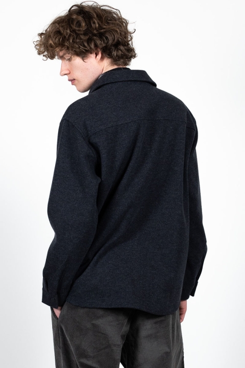 Clean Cut Copenhagen Dean Bonded Overshirt Dark Navy Melange