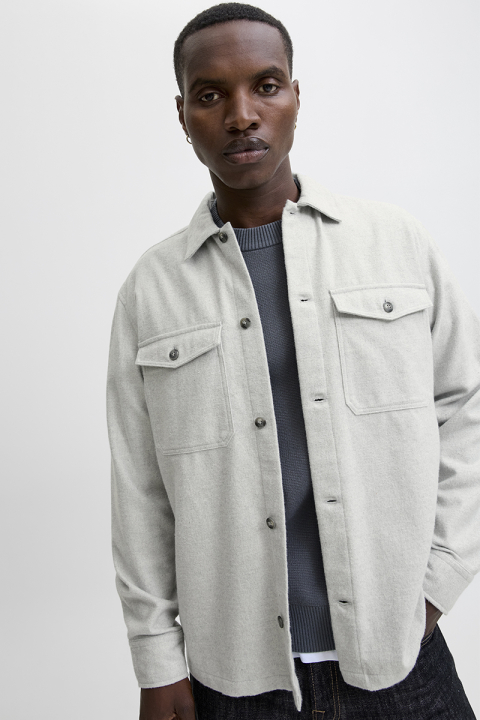 Jack & Jones Perfect Melange Overshirt Light Grey Melange