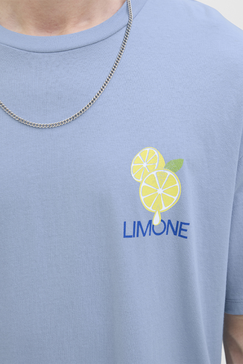 Jack & Jones Limone Relaxed Fit Tee Subdued Blue